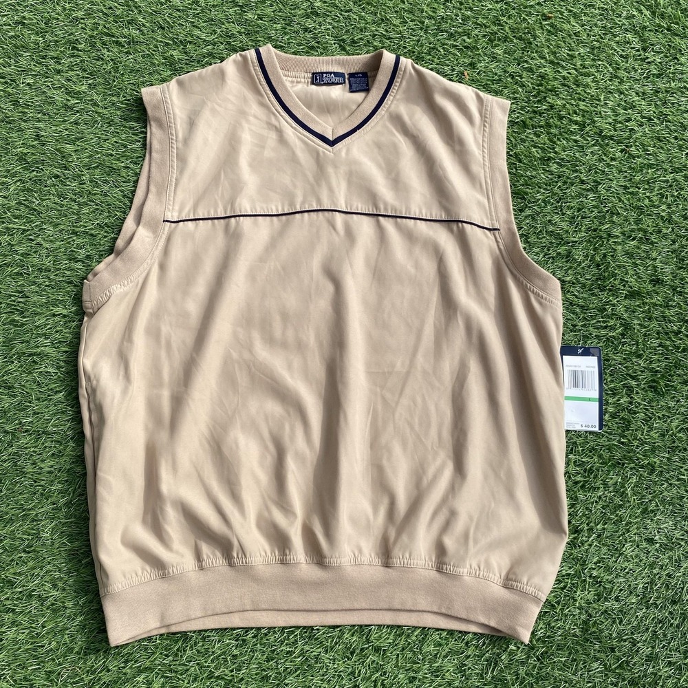 PGA‎ Tour Pullover Vest Mens Large Water Repellant Sleeveless Golf Lightweight